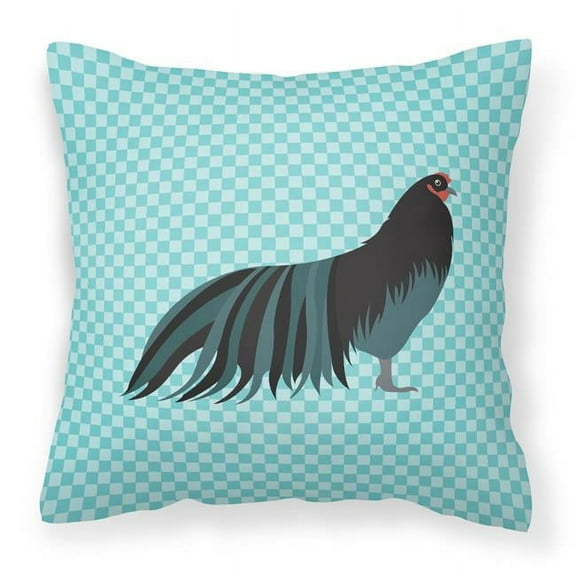 Carolines Treasures BB8007PW1414 Sumatra Chicken Blue Check Fabric Decorative Pillow, 14 x 14 in.