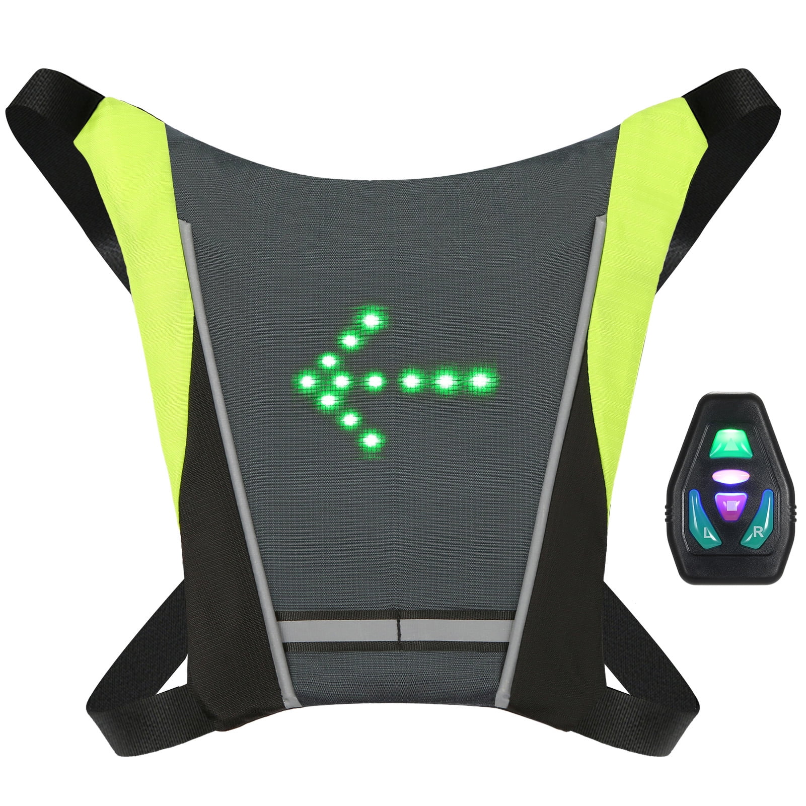 LED Turn Light Reflective Vest Wireless Remote Control Bicycle Signal Indicator 
