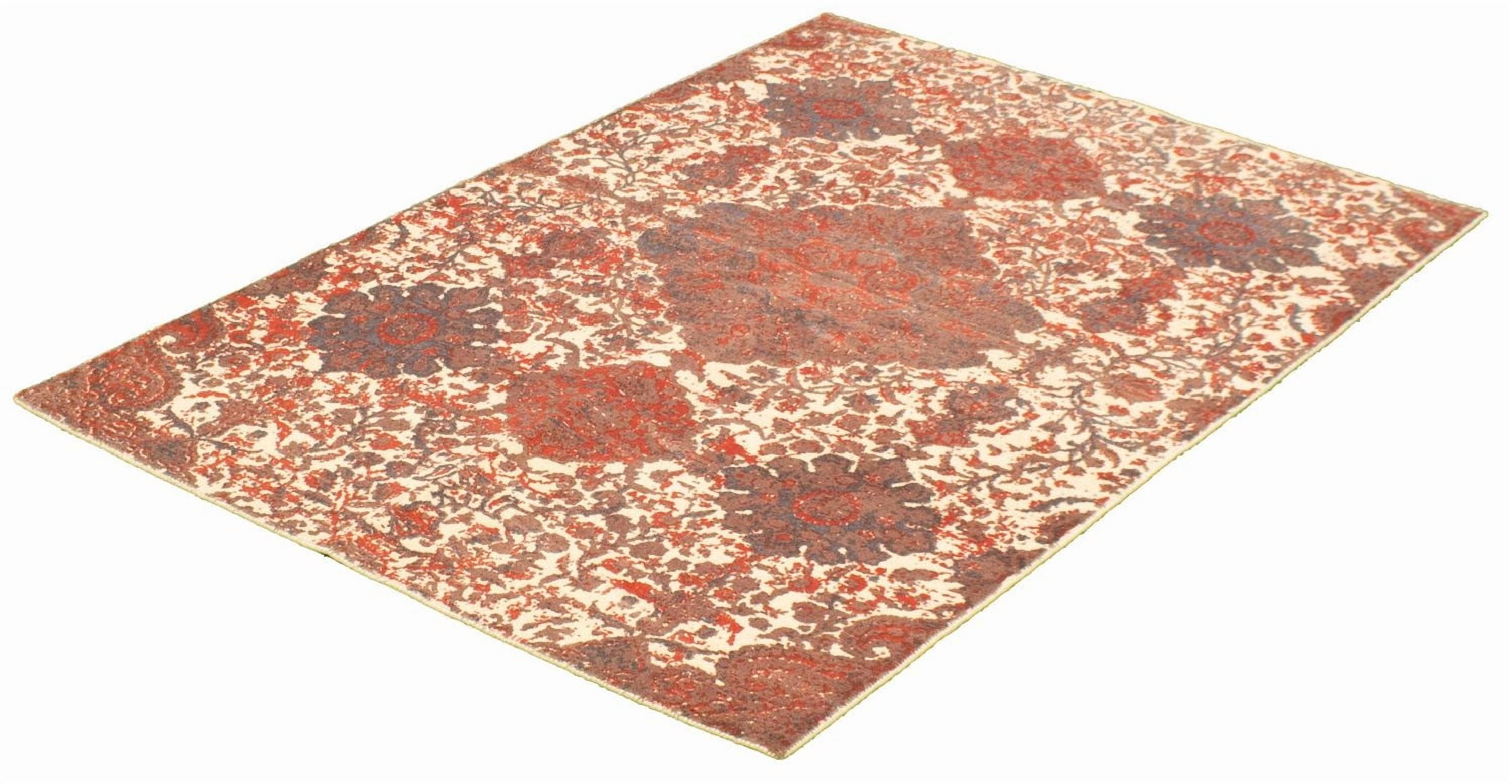 ECARPETGALLERY 4'11" x 7'3"  Contemporary Galleria Hand Loomed Area Rug for Living Room, Dining Room and Bedroom in Ivory