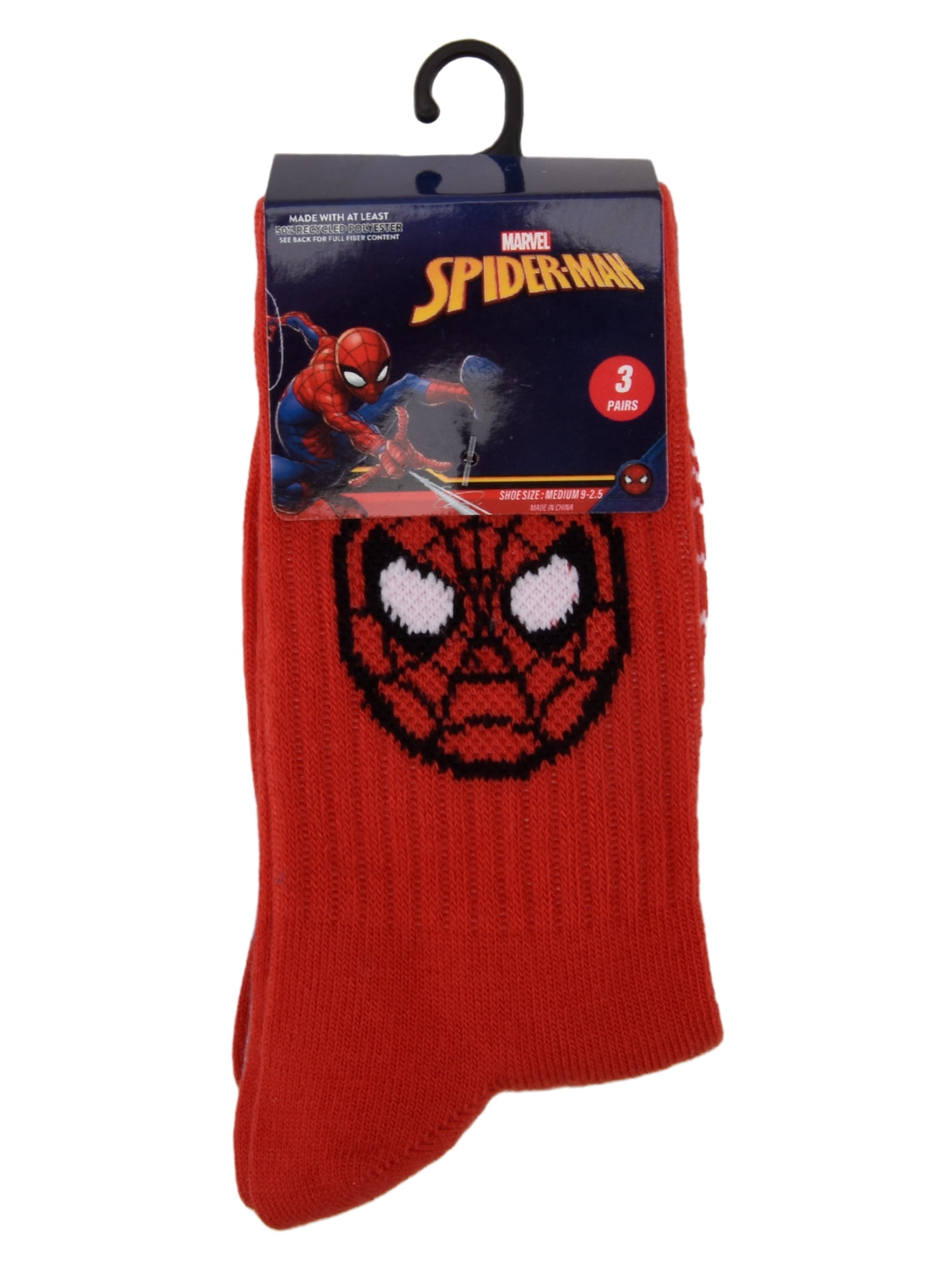 Spidey Boys Crew Socks, 3-pack, Sizes M