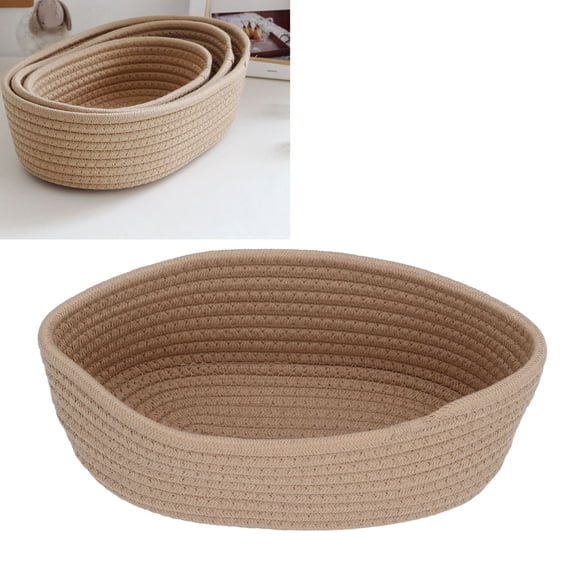 Small Basket for Organizing,Woven Rope Basket Cotton Storage Basket for Organising, Easy Move Design, Desk or Entryway
