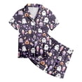 thumbnail image 5 of PEASKJP Girls Summer Pjs Girls Pajamas for Toddler Ruffled Kids Pajamas Set Short Sleeves Summer Pjs Sleepwear for Girl (Light Purple,12-13 Years), 5 of 5