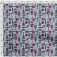 thumbnail image 4 of Soimoi Musical Instruments Print, Silk Fabric, Decor Sewing Fabric by The Yard 42 Inch Wide,Decorative Fabric for Shirts Suits Ties, Light Blue, 4 of 5