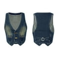 thumbnail image 2 of Douhoow Women Denim Vest Vintage V Neck Button Closure Waistcoat Slim Fit Tank Top, 2 of 9