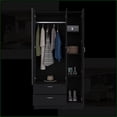 thumbnail image 3 of Armoire Haddam Modern Bedroom Storage | Black | Engineered Wood, 3 of 7