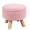 Pink, variant on 12.5" Round Pink Teddy Storage Ottoman, Wooden Leg Vanity Stool with Removable Lid, Multifunctional Sherpa Fleece Footrest Stool for Living Room, Bedroom, and Nursery