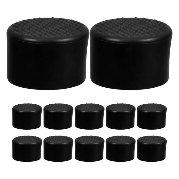 12 protectores redondos antideslizantes para patas de silla, de PVC, para suelos de madera, 22 mm, color negro