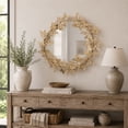 thumbnail image 3 of DecMode 28" x 28" Gold Layered 3D Circle Butterfly Wall Mirror, 3 of 15
