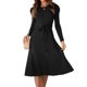 thumbnail image 1 of Vestido de corte A con vuelo para mujer con cinturón, vestido informal elegante para ir al trabajo Kuymtek Negro T L para Mujer, 1 of 9