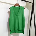 thumbnail image 2 of FAIWAD Womens V Neck Sweaters Vest Sleeveless Solid Color Pullover Fall Casual Knitted Tank Tops, 2 of 5