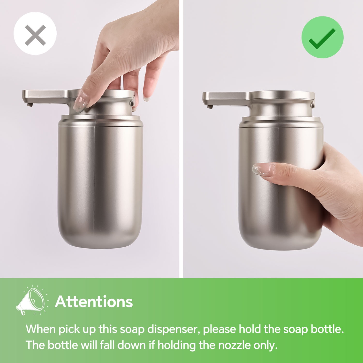 Automatic Foaming Soap Dispenser, Rechargeable Touchless Foam Hand Soap Pump for Bathroom Kitchen, Water-Resistant, Xmas Gift
