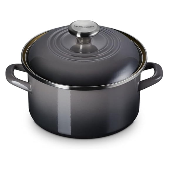 Enamel on Steel Traditional Petite Stockpot, 3.8qt., Oyster
