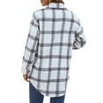 thumbnail image 5 of UVN Flannel Plaid Shirts for Women Shacket Jacket Long Sleeve Button Down Shirt Coats Top, 5 of 9