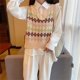 thumbnail image 4 of Chaleco de punto con cuello en V para mujer, chaleco holgado informal, chaleco de punto sin mangas a cuadros Retro para uso diario y de fiesta, primavera y otoño, 4 of 8