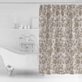 thumbnail image 4 of Extra Long Shower Curtain 72x84 Inch, Farmhouse Khaki Shower Curtain Waterproof Bathroom Decor Vintage Flower Leaf Botanical Plant Fabric Bath Curtain Set Accessories with Hooks, 4 of 6