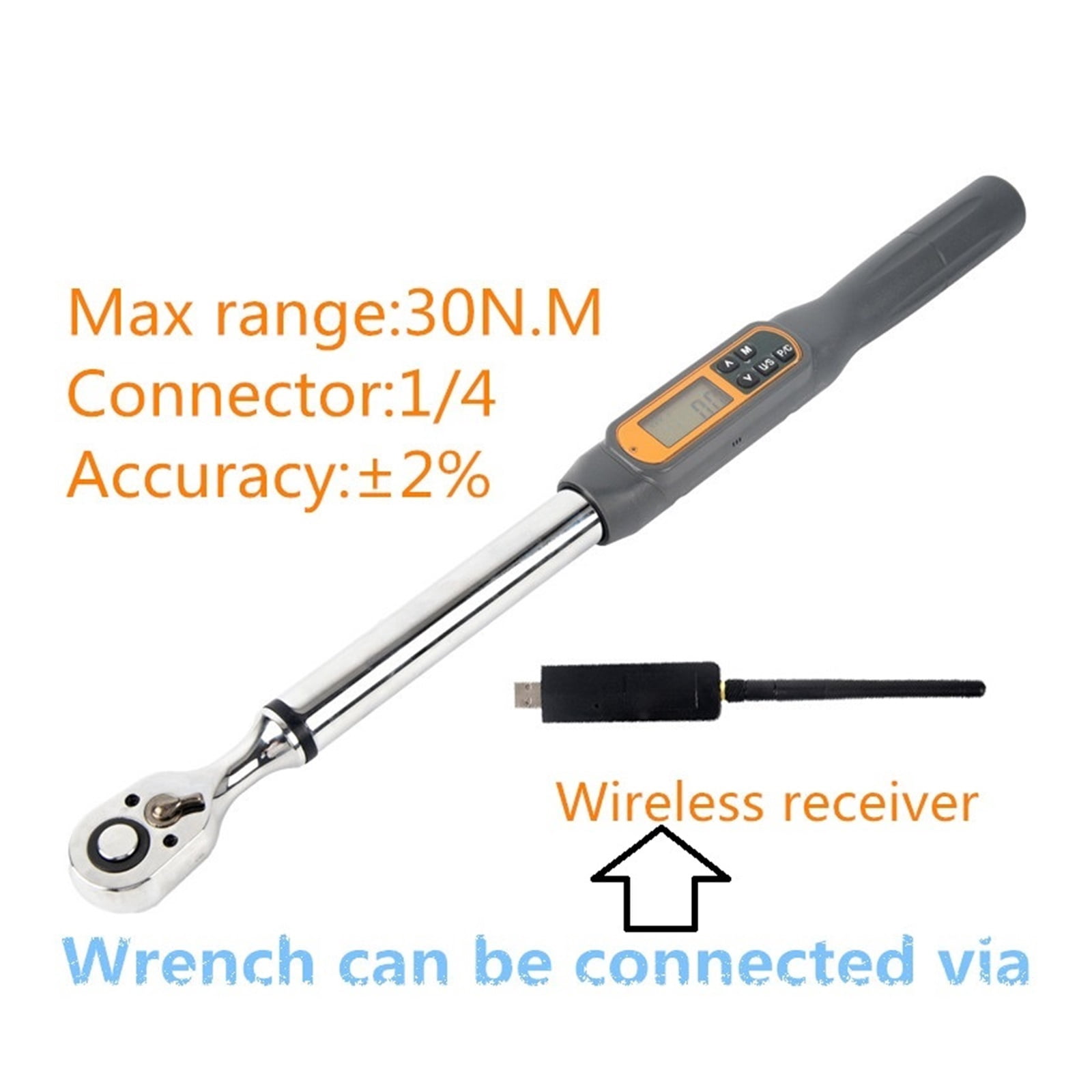 1/4 10N.M -30N.M Digital Wireless Torque Wrench Adjustable Professional Electronic Torque Wrench Bike Car Repair ,Multifunctional