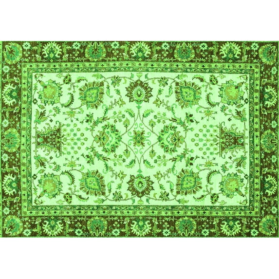 Ahgly Company Indoor Rectangle Abstract Green Modern Area Rugs, 8' x 10'