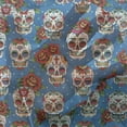 thumbnail image 3 of Sugar Skull Tulle Curtains with Rod Pocket, Pattern Skulls and Roses in Floral Mexican Style Ornaments Print, Sheer Drape for Wedding Party 2 Panels, 7 Sizes, Blue Red Ivory, by Ambesonne, 3 of 3