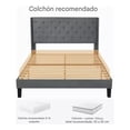 thumbnail image 2 of Zocalo Base de Cama Full Size | Cama con Almacenamiento, Respaldo Ajustable  | Gris, 2 of 8