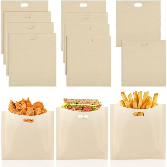 Unleash Your Culinary Creativity with Ease! PEASUG 10 - Pack Toaster Bags in 3 Sizes - Reusable, Heat - Resistant & Non - Stick Wonders for Toaster and Microwave. Perfect for Crafting Grilled Cheese
