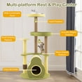 thumbnail image 6 of Gymax Avocado Cat Tree Multi-level Cat Tower w/ Private Condo Cat Self-grooming Brush, 6 of 10