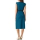 thumbnail image 3 of Vestido elegante de mujer Inspire Chic con mangas de capucha y cinturón, vestido de trabajo ajustado, azul lago L, 3 of 6