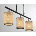 thumbnail image 4 of JERFIT 3-Light Farmhouse Ceiling Pendant Light with Rattan Shade, Black Metal and Natural Wicker Island Chandelier for Kitchen Dining Room, 4 of 4