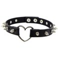 thumbnail image 1 of 2026 Grands Colliers Ras du Cou Gothiques Punk Rock Ronds pour Femmes et Hommes, Collier en Cuir avec Rivet à Pointes, Collier Ras du Cou, Bijou de Déclaration, 1 of 8