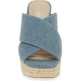 thumbnail image 3 of CHARLES BY Charles David Index Denim Platform Espadrille Sandals High Heel Mules (Light Blue, 9), 3 of 4