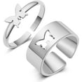 thumbnail image 1 of Butterfly Rings For Women Matching Rings For Couples Rings Silver Butterfly Ring Delicate Gold Rings Trendy Butterfly Jewelry, 1 of 5
