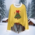 thumbnail image 6 of Enjoytime Fall Shirts for Women Christmas Printed Crew Neck Long Sleeve Blouses Casual Soft Warm Winter Plus Size Tops Yellow XL, 6 of 6