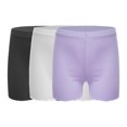 thumbnail image 4 of Sinleey Kids Girls 3 Piece Safety Shorts Dance Bike Shorts Breathable and Safety Yoga Athletic Sports Black&White&Purple 160, 4 of 5