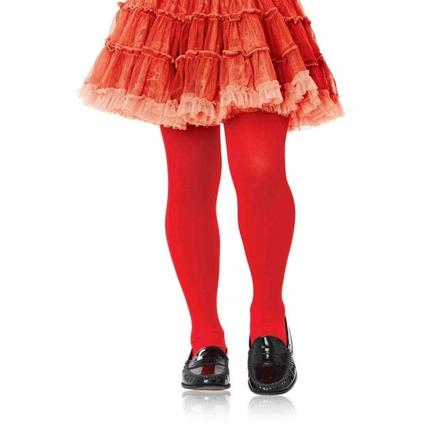 Leg Avenue Children's Girls Opaque Tights, Size 46, Red