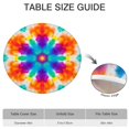 thumbnail image 6 of Colorful Rainbow Tie Dye Spiral Pattern Round Fitted Tablecloth with Elastic Edge,Dining Table Cover Waterproof,Outdoor Round Tablecloth for Camping,Dining,Indoor and Outdoor, 6 of 7