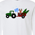 thumbnail image 4 of Inktastic Plaid Christmas Tractor with Cute Reindeer Long Sleeve T-Shirt, 4 of 5