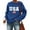 Blue, variant on Womens Oversized USA Sweatshirts American Flag Crewneck Long Sleeve Tops 4th of July Casual Loose Pullover Sweater Shirts