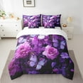 thumbnail image 2 of Erosebridal Purple Butterfly Floral Comforter Set Twin 7 Piece Boho Wild Flowers Bed in a Bag Women,Romantic Country Flower Bedding Set with 2 Sheets,2 Pillowcases,2 Throw Pillow Covers, 2 of 5
