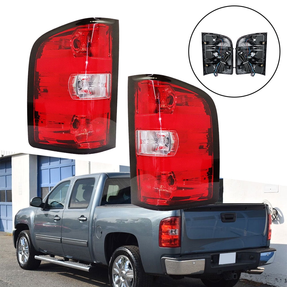 LABLT Rear Tail Lights Lamps LH+RH W/Bulb For 07-13 Chevy Silverado 1500 2500 3500 HD