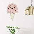 thumbnail image 5 of Mini Wall Clock Ice Cream Hanging Clock, Cartoon Household Nordic Decoration Silent Clock, Bedroom Clock Kids Room Decor, Pink, 5 of 7