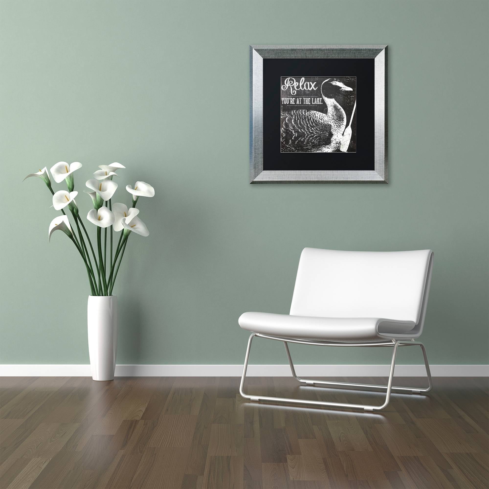 Trademark Fine Art "Lake House IV" Canvas Art by Color Bakery Black Matte, Silver Frame