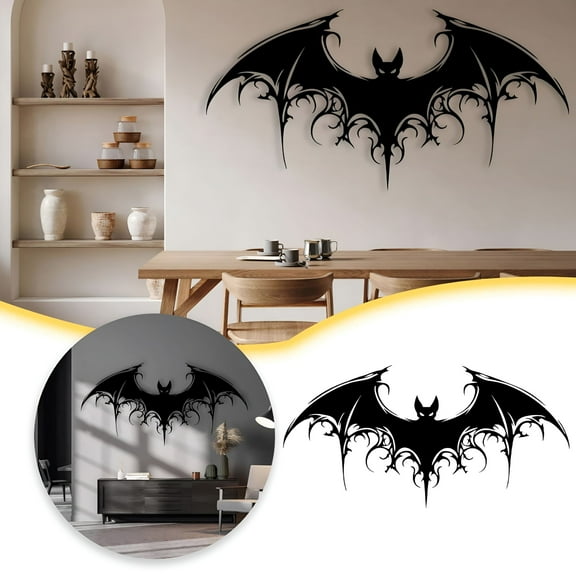 LAMIRO Halloween Decorations,Metal Bat Wall Gothic Room Ornament Halloween Decoration Elegant Home Theme Gothic Style Durable Metal Unique Idea