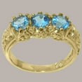 thumbnail image 2 of LBG British Made 14k Yellow Gold Natural Blue Topaz Womens Promise Ring - 33 size options - Size 9.5, 2 of 7