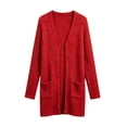 thumbnail image 4 of HAiming Girls Long Cardigan Long Sleeve Button down Comfy Casual Sweaters with Pockets Fall Winter Going out Coats, 4 of 5