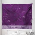 thumbnail image 1 of Romantic Tapestry, Lavender Colored Adoration Themed Image Hand Drawn Hearts Print, Fabric Wall Hanging Decor for Bedroom Living Room Dorm, 5 Sizes, Eggplant Purple, by Ambesonne, 1 of 1