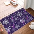 thumbnail image 2 of Salouo Christmas Purple Snowflakes Pattern Outdoor Indoor Sturdy Doormats 16’’×24’’, Anti Fatigue Soft Flannel Thick Door Mat,Non-Slip Rectangle Rug Cushion, 2 of 7