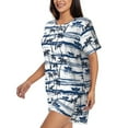 thumbnail image 2 of Kdxio Palm Tree Print Pajamas Sets for Women Short-Sleeved Pjs with Lounge Shorts Two Piece Sleepwear S-4XL, 2 of 9