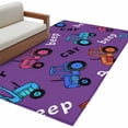 thumbnail image 6 of Cartoon Tractor Area Rug 4x6 Washable Rug Non Slip Cute Beep Car Digger Shovel Truck Purple Large Area Rug Indoor Floor Carpet for Entryway Bedroom Kitchen Living Room Home Office Dining Room Nursery, 6 of 8