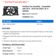 thumbnail image 2 of Auxiliary Fan Assembly - Compatible with 2016 - 2018 Fiat 500X 2.4L 4-Cylinder 2017, 2 of 2