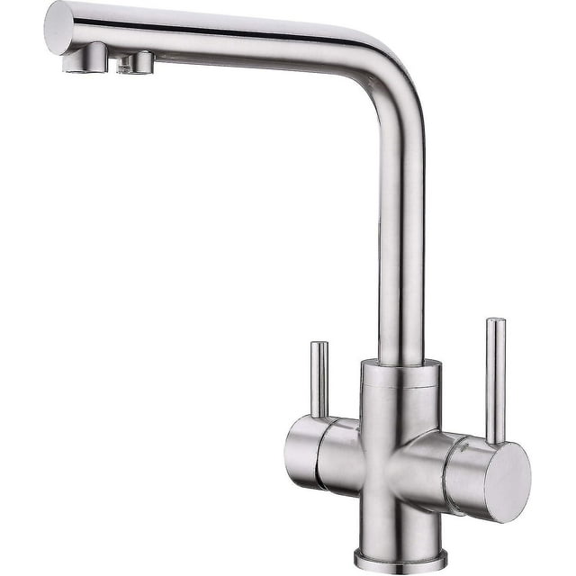 Good 3-way Kitchen Faucet - 360 Swivel Kitchen Mixer Tap - Drinking Water Outlet - Stainless Steel The Better One