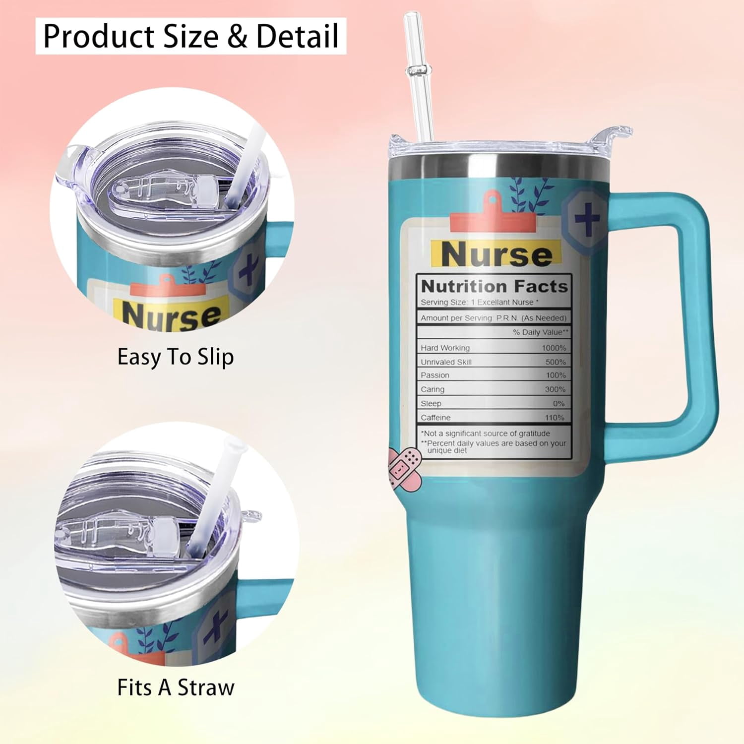 Sister Tumbler 40oz - Birthday Gift for Women - Insulated Stainless Steel Cup - Handle & Straw Included